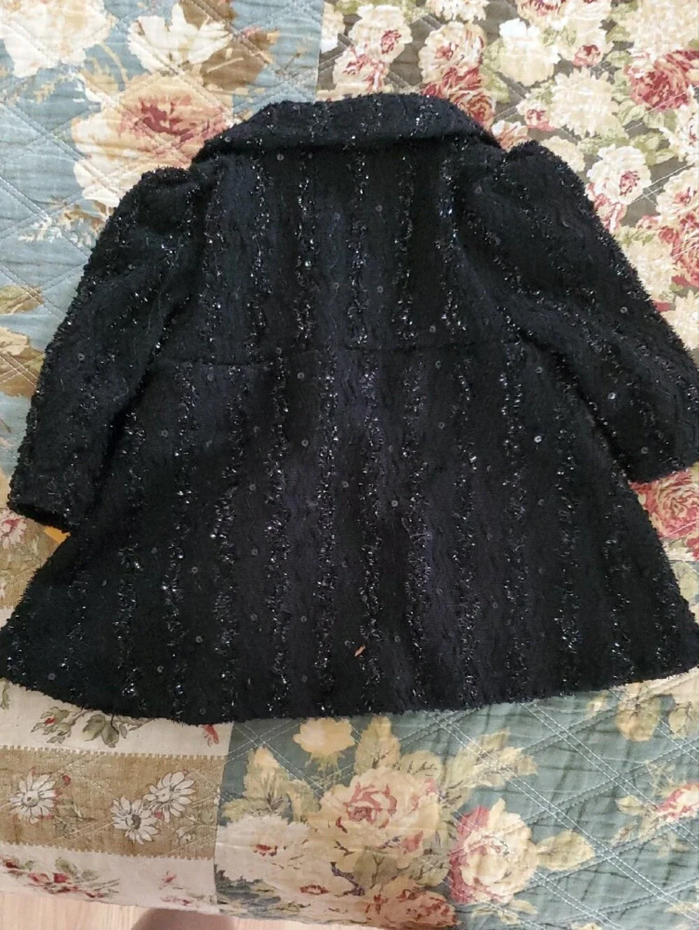 3/6month Black Sequin Trim Coat